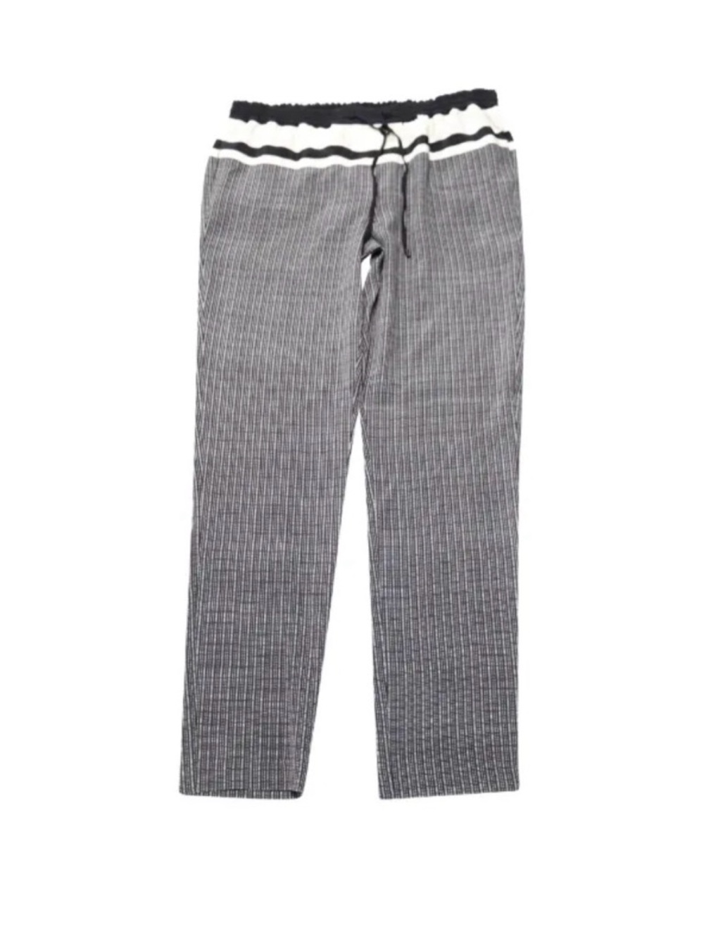 Vince Silk Drawstring Jogger Pants black white check sz L